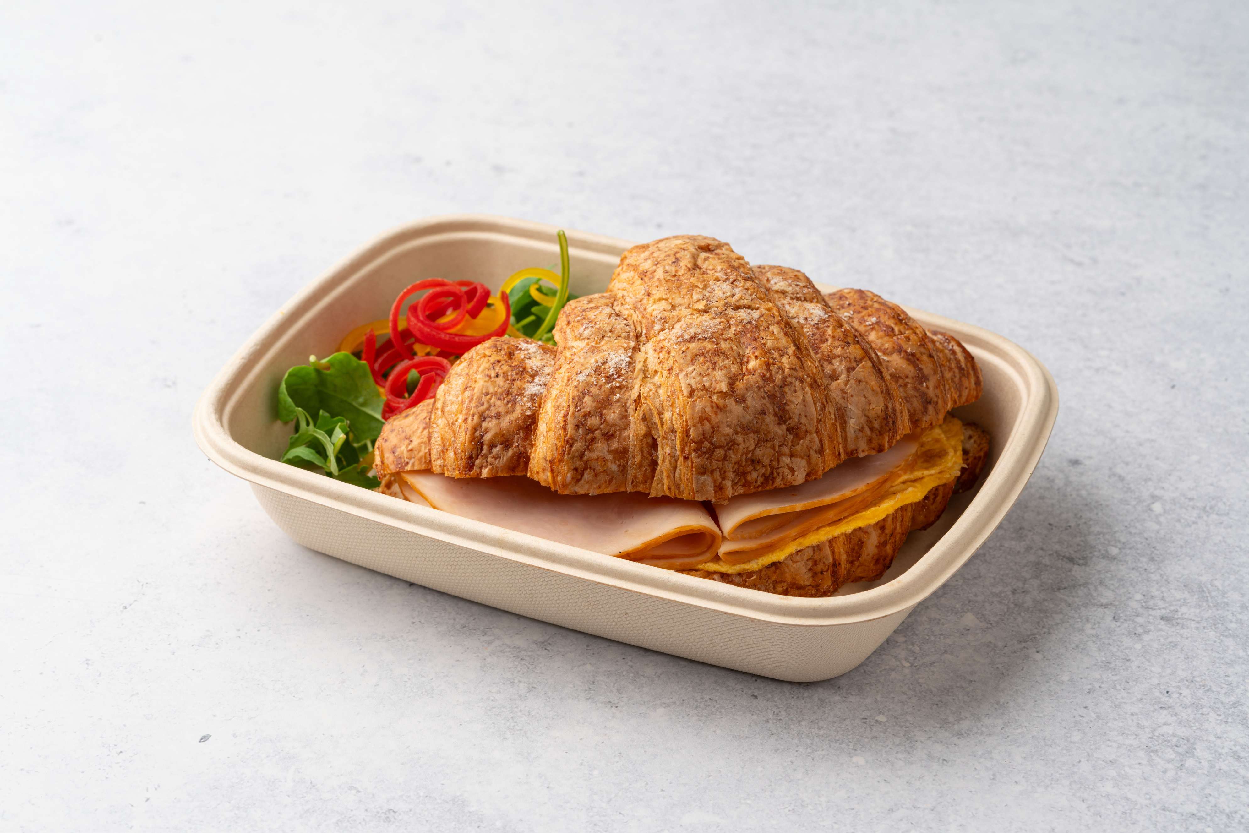Turkey Croissant Sandwich With Egg